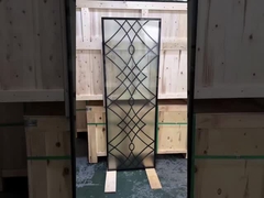 Canada'S Best-Selling 22*64 Porta in ferro battuto Inserti di vetro di 12*12 Bar di acciaio per porte in fibra di vetro