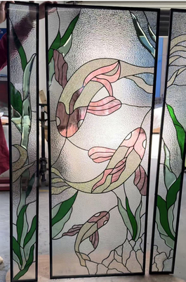 Disegno di porta d'ingresso in vetro per Koi personalizzato Inserta vetro decorativo pannello di vetro vetro a guinzagli