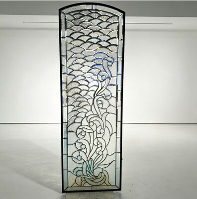 Pannello di vetro decorativo di porta d'ingresso artigianale con design complesso per porte d'ingresso anteriori